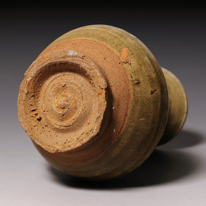 Yuan Dynasty, "Bean Green" Glazed Ceramic Vase