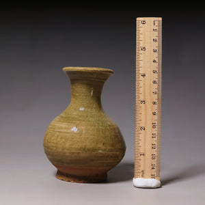 Yuan Dynasty, "Bean Green" Glazed Ceramic Vase