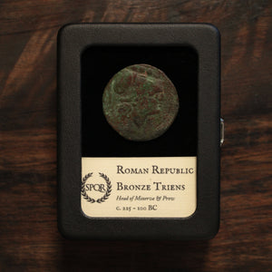 Roman Bronze Triens, Minerva & Prow - c. 225 to 100 CE - Roman Republic