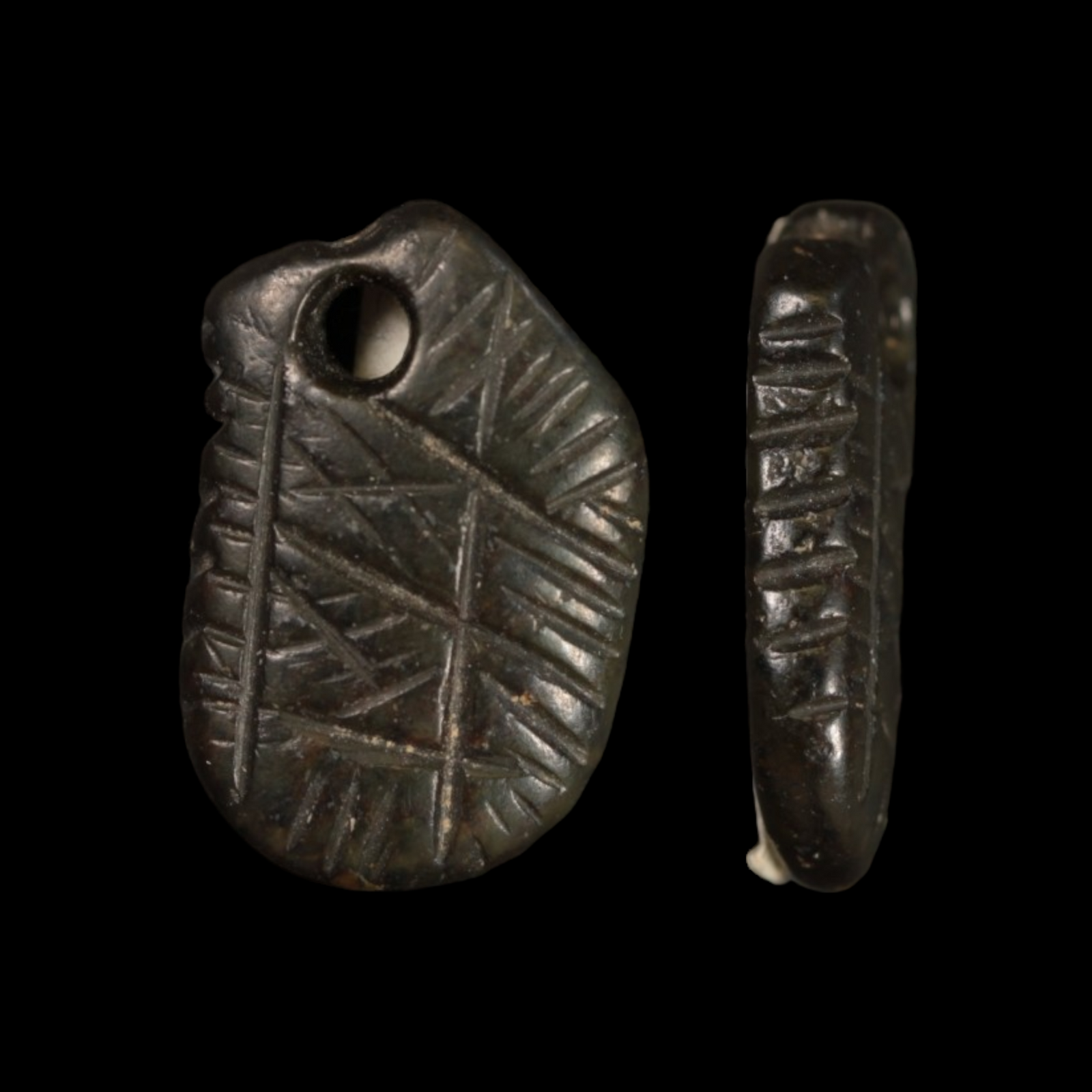 Mesopotamian Stone Seal Stamp, 16mm - c. 5600 – 5000 BCE - Western Mesopotamia - 10/4/23 Auction