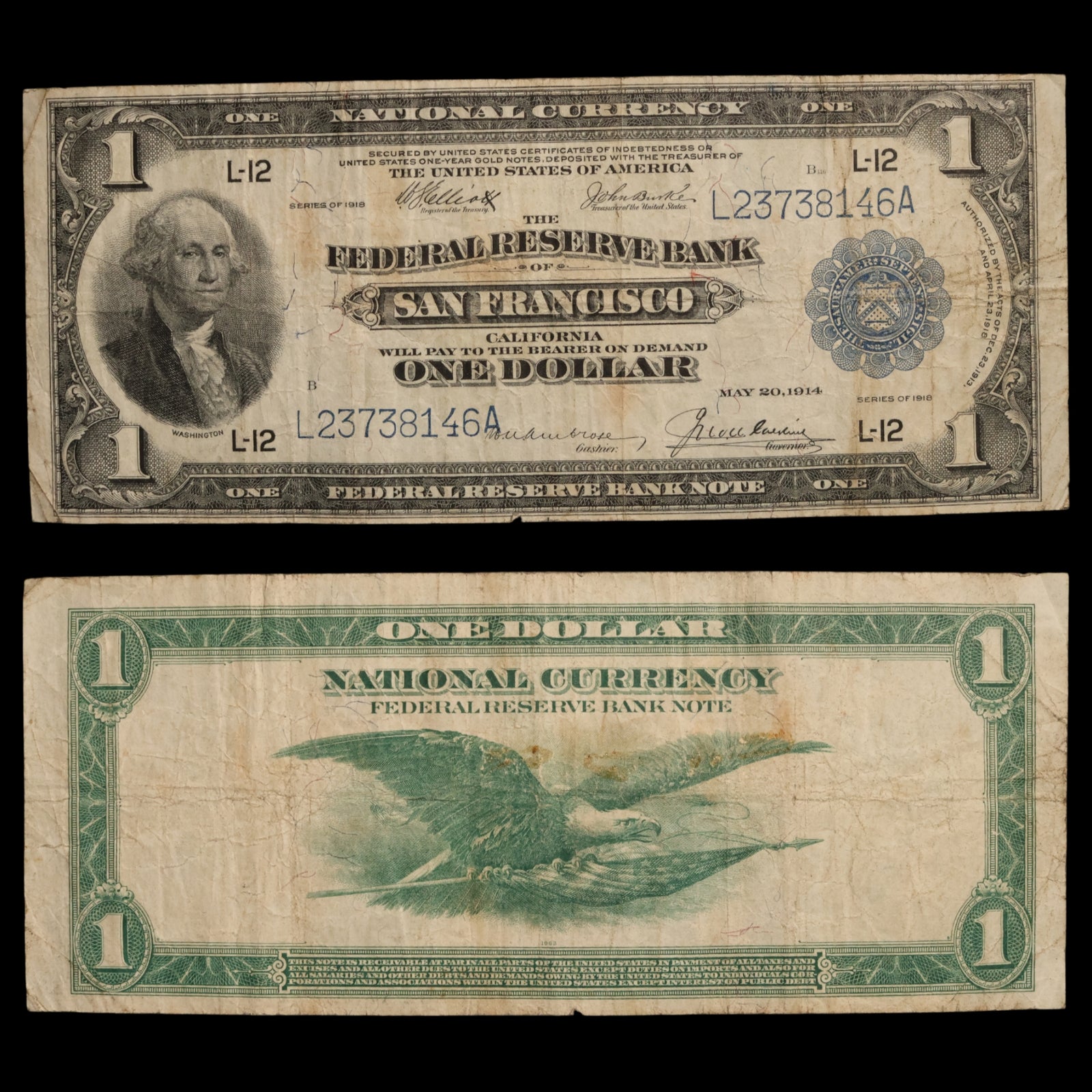 United States, $1 Federal Reserve Bank Note, San Francisco, CA - 1918 - United States of America