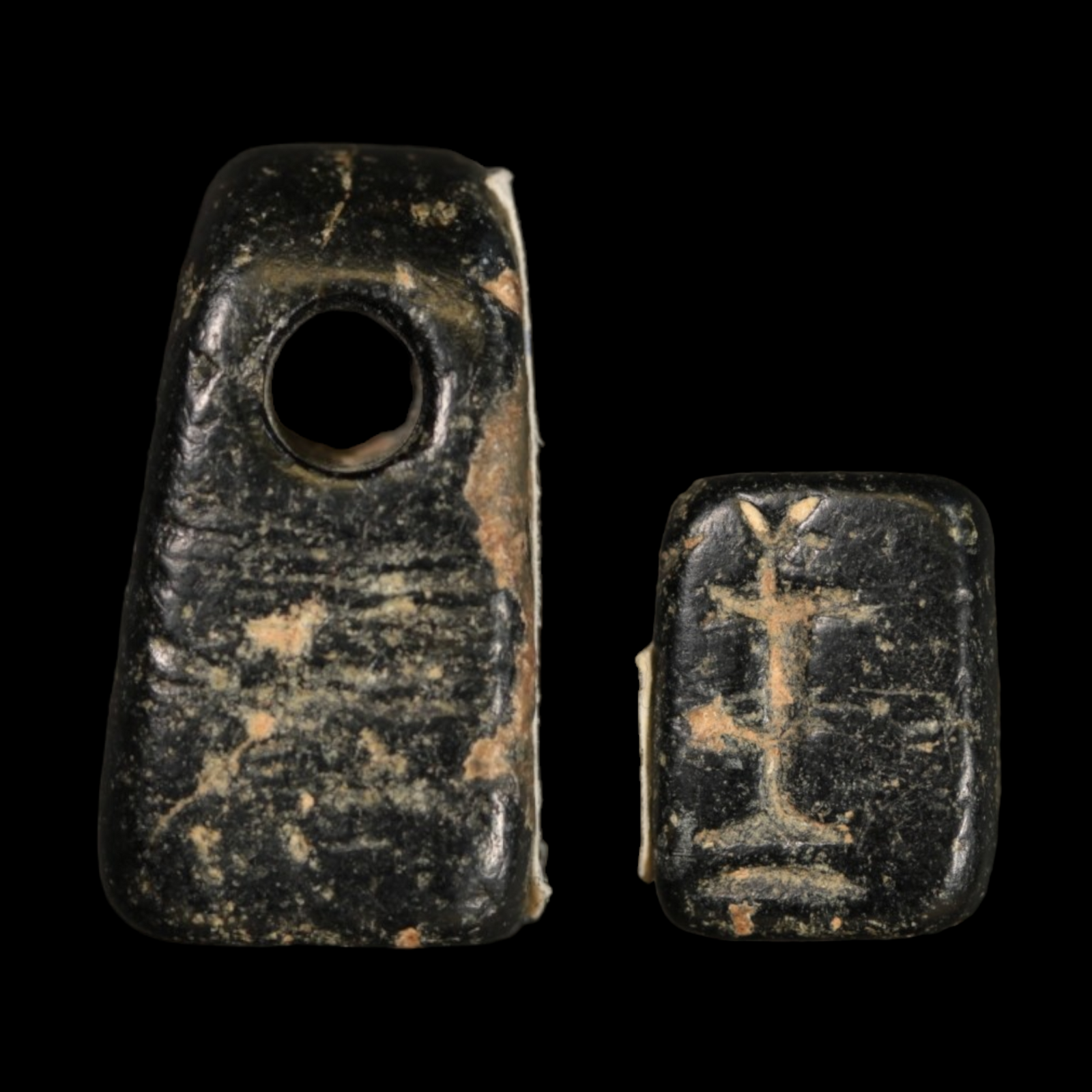 Mesopotamian Stone Seal Stamp, 16mm - c. 4000 – 3000 BCE - Western Mesopotamia - 10/4/23 Auction