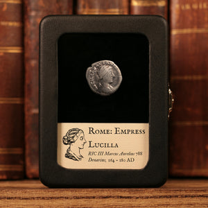 Rome, Empress Lucilla, AR Denarius, Vesta (Goddess of Home) - 164 to 180 CE - Roman Empire