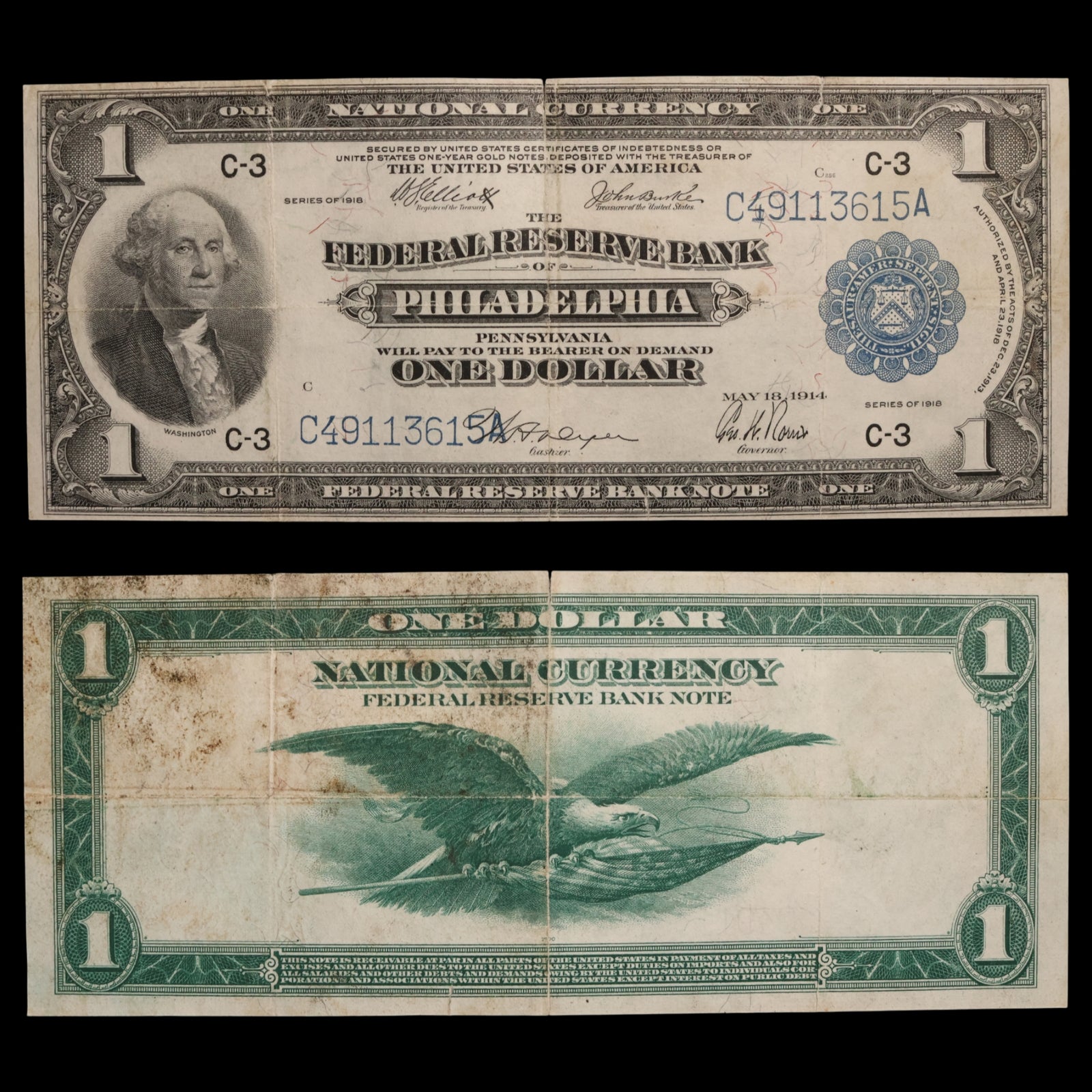 United States, $1 Federal Reserve Bank Note, Philadelphia, PA - 1918 - United States of America