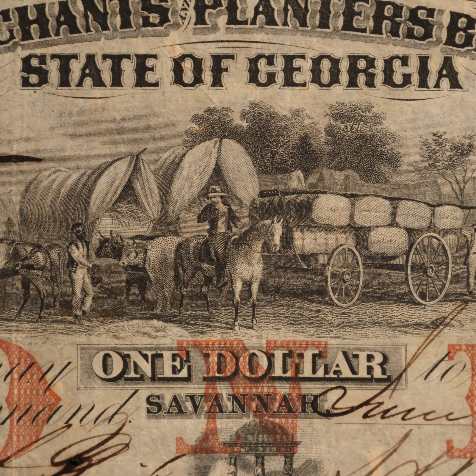 Merchants and Planters Bank, Georgia, One Dollar - 1857 - Savannah, Georgia, USA