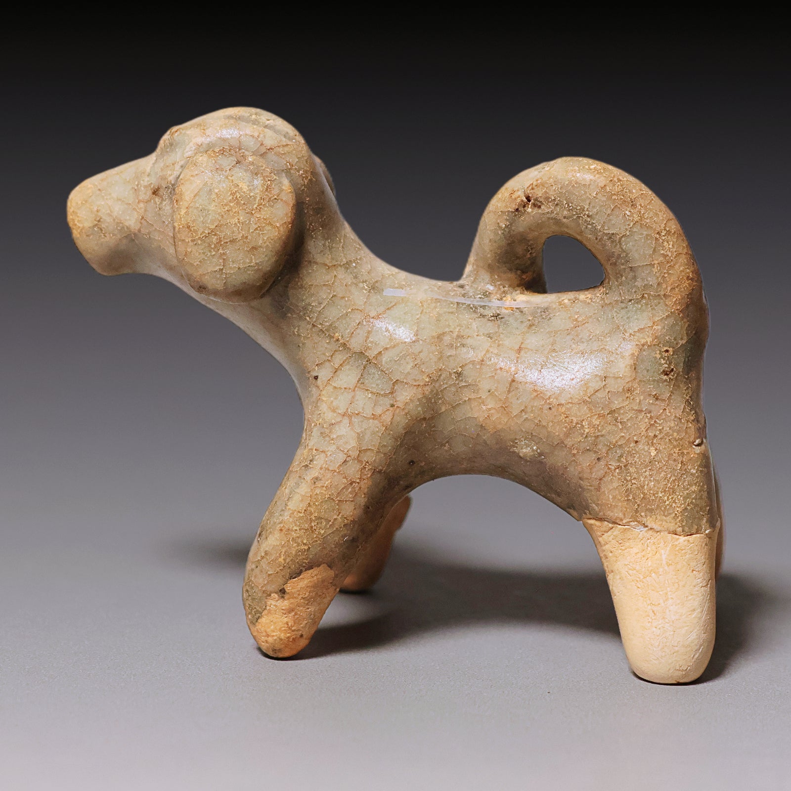 Song Dynasty, Small Ceramic Dog Figurine