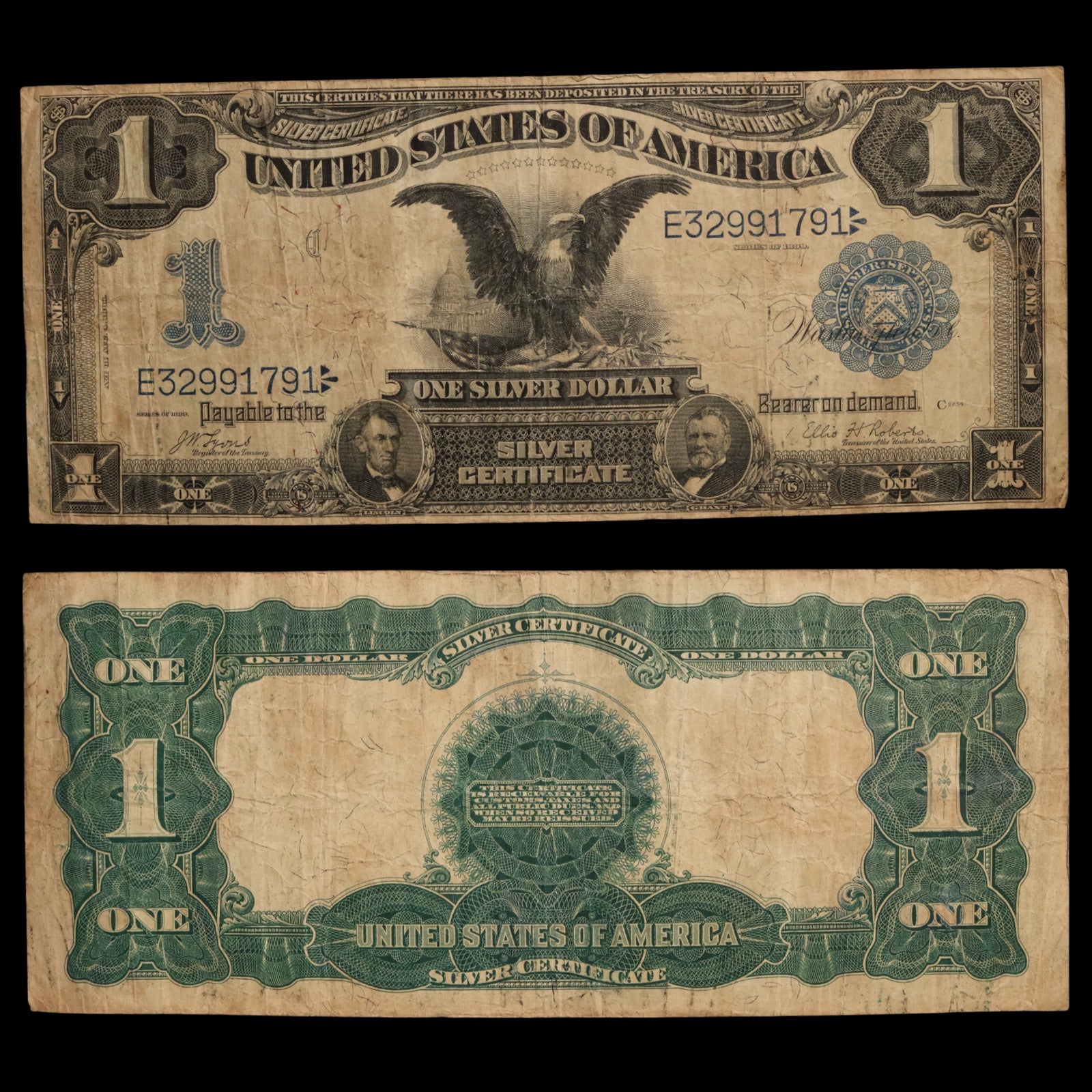 United States, One Dollar Silver Certificate, Lincoln & Grant - 1899 - United States of America