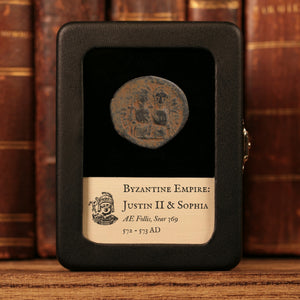 Byzantine Empire, Emperor Justin II & Empress Sophia, AE Follis (Sear 369) - 572 to 573 CE - Byzantine Empire