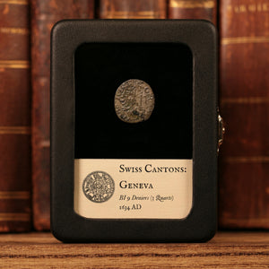 Swiss Cantons, City of Geneva, BI 9 Deniers - 1634 CE - Switzerland
