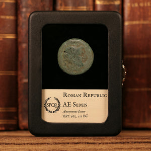 Roman Republic, Anonymous Issuer, AE Semis, Saturn (God of Time) - 211 BCE - Roman Republic