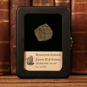 Byzantine Empire, Emperor Justin II & Empress Sophia, AE Half-Follis (Sear 366) - 565 to 578 CE - Byzantine Empire