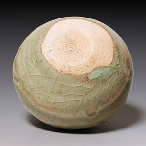 Ming Dynasty, Celadon Glazed Miniature Handled Vase