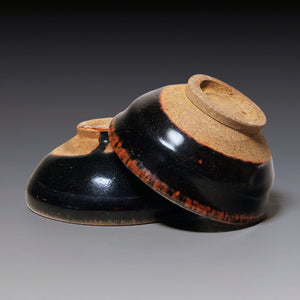 Yuan Dynasty, Set of Two Brown Glazed Ceramic Tea Cups