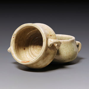 Qing Dynasty, Set of Two Celadon Glazed Miniature Incense Burners