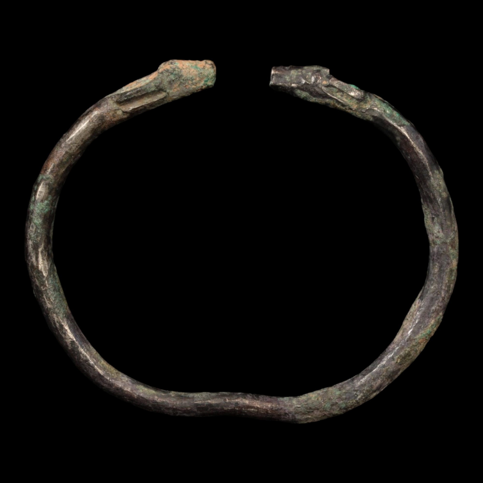 Achaemenid Empire, Snake Headed Silver Bracelet (60mm) - c. 530 to 350 BCE - Ancient Persia