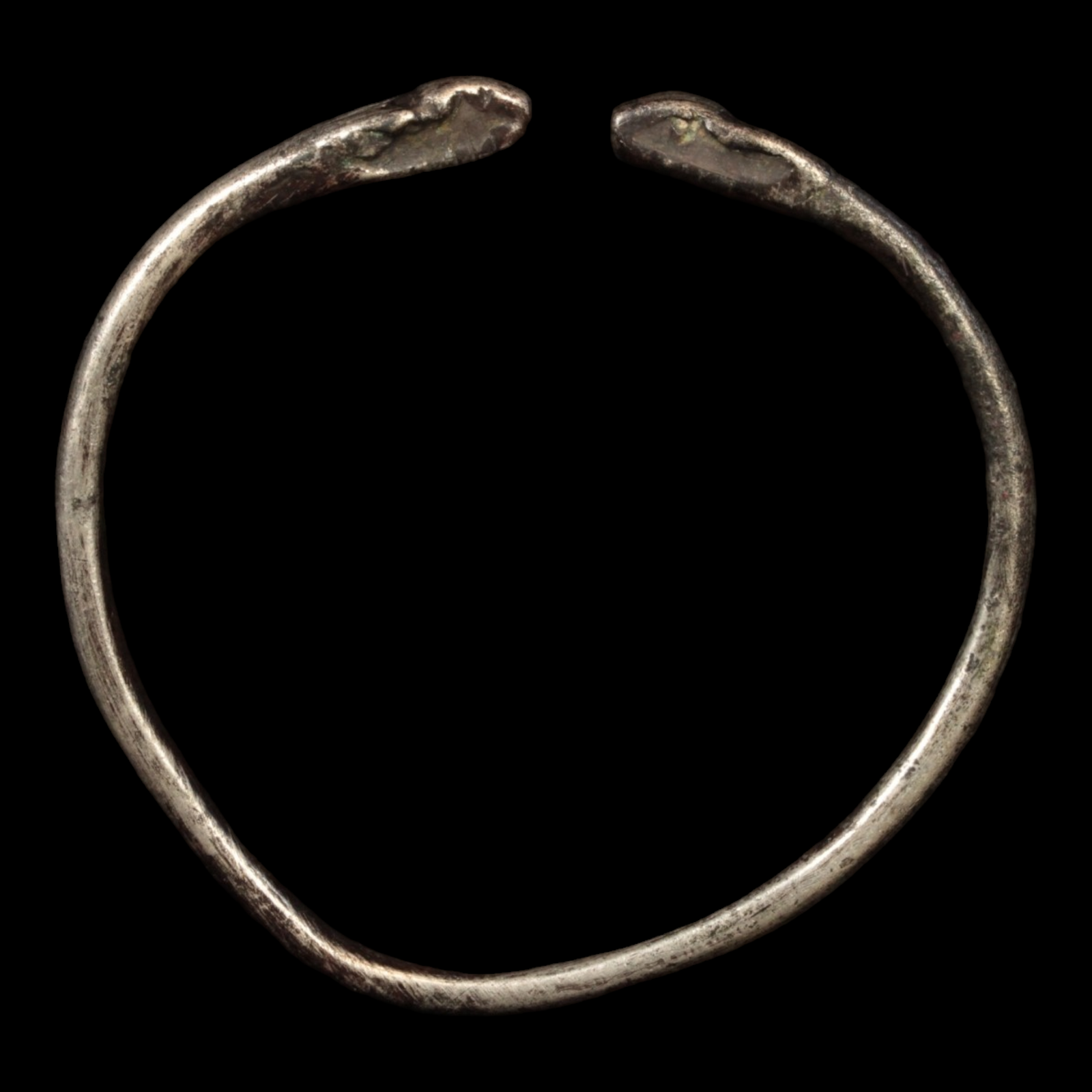 Achaemenid Empire, Snake Headed Silver Bracelet (59mm) - c. 530 to 350 BCE - Ancient Persia