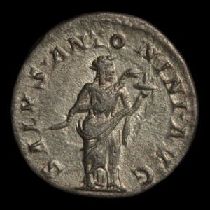 Rome, Silver Denarius, Emperor Elagabalus // Goddess of Safety - 218 to 222 CE - Roman Empire