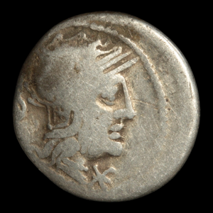 Rome, Republican Denarius, Roma // Battle on Horseback - 127 BCE - Roman Republic