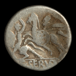Rome, Republican Denarius, Roma // Battle on Horseback - 127 BCE - Roman Republic