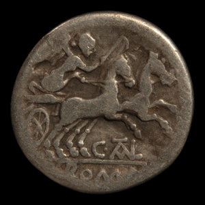 Rome, Silver Denarius, Roma / Victory in Chariot - 154 BCE - Roman Republic