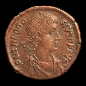 Rome, Emperor Theodosius I, AE3, 18mm, Antioch Mint, Constantinopolis Reverse - 378 – 383 CE - Roman Empire