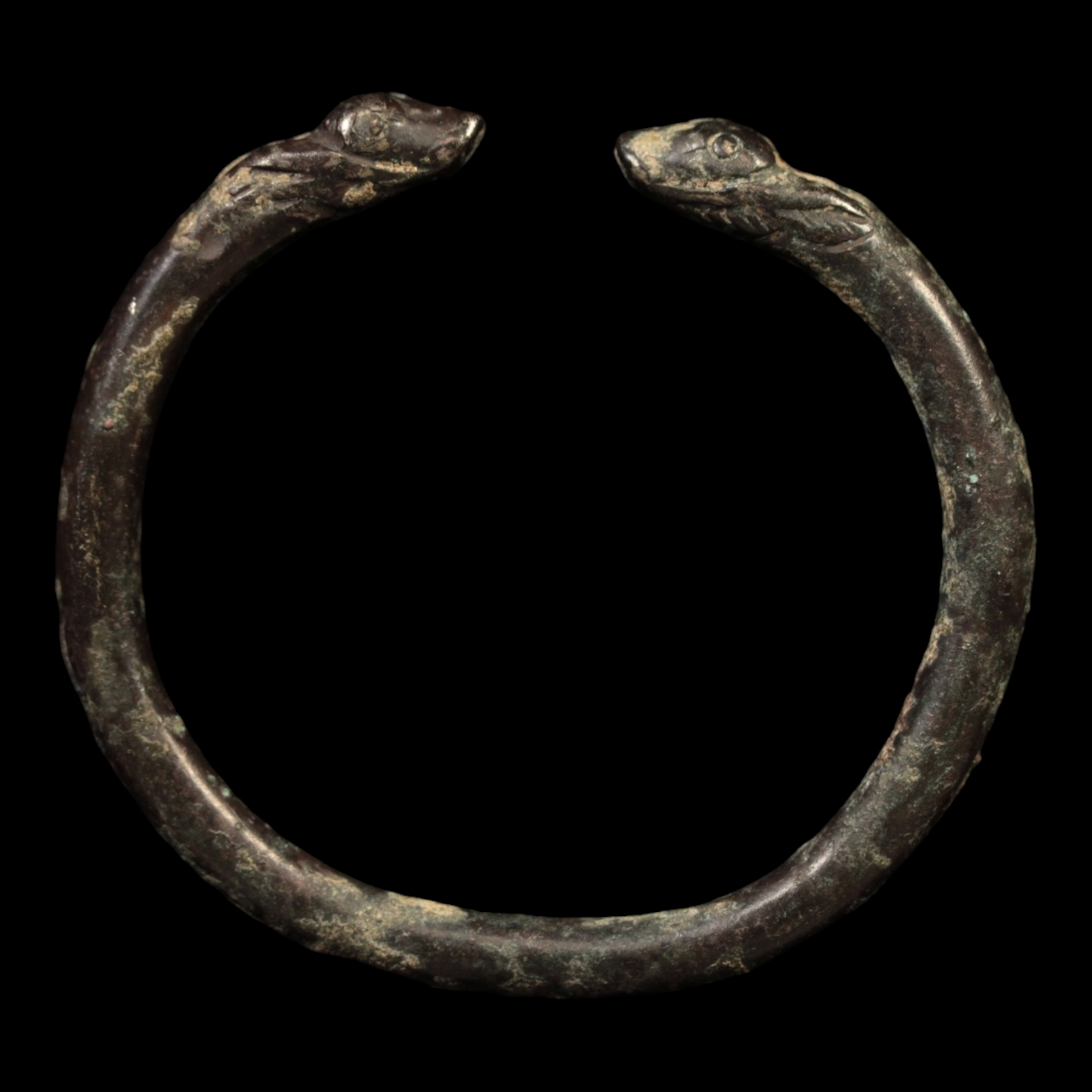 Achaemenid Empire, Goat Headed Silver Bracelet (62mm, 43.29g) - c. 530 to 350 BCE - Ancient Persia