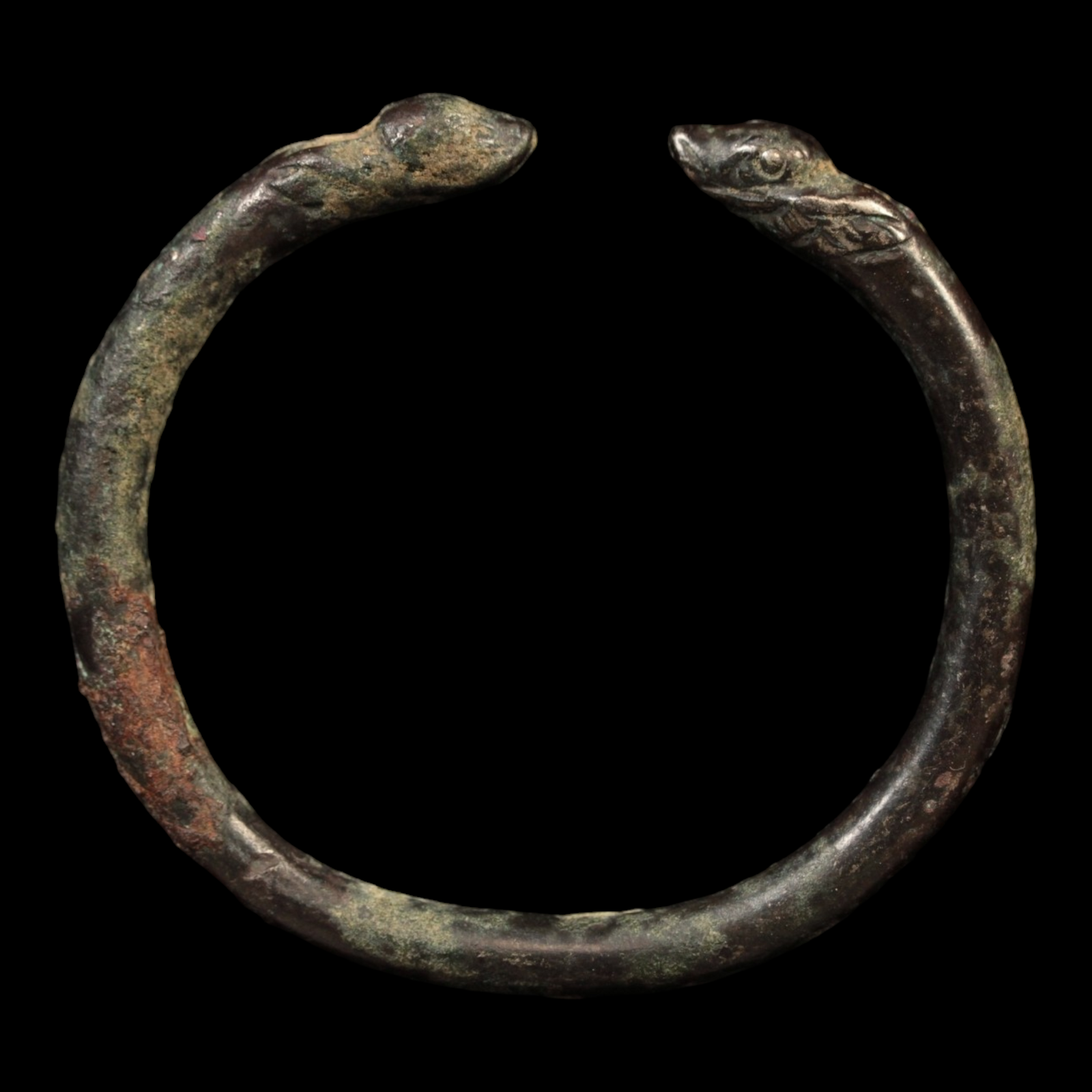 Achaemenid Empire, Goat Headed Silver Bracelet (62mm, 43.29g) - c. 530 to 350 BCE - Ancient Persia