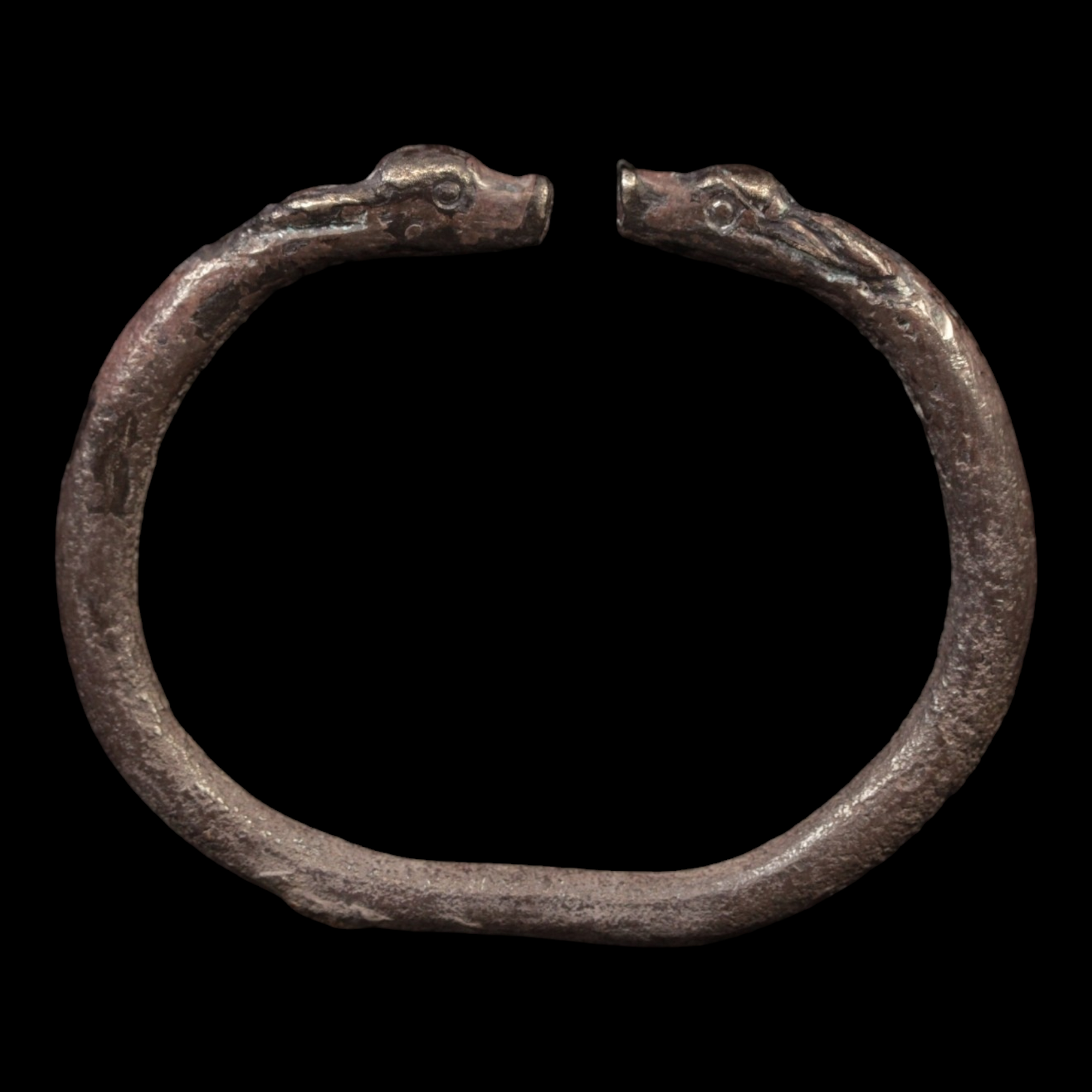 Achaemenid Empire, Goat Headed Silver Bracelet (64mm, 34.56g) - c. 530 to 350 BCE - Ancient Persia