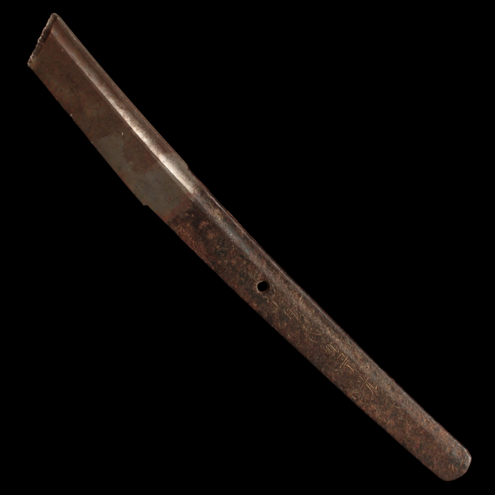Japanese Katana Tang, Older Blade With Signature (11.5 inches) - c. 1300s to 1600s CE - Muromachi to Edo Period - 2/21/24 Auction