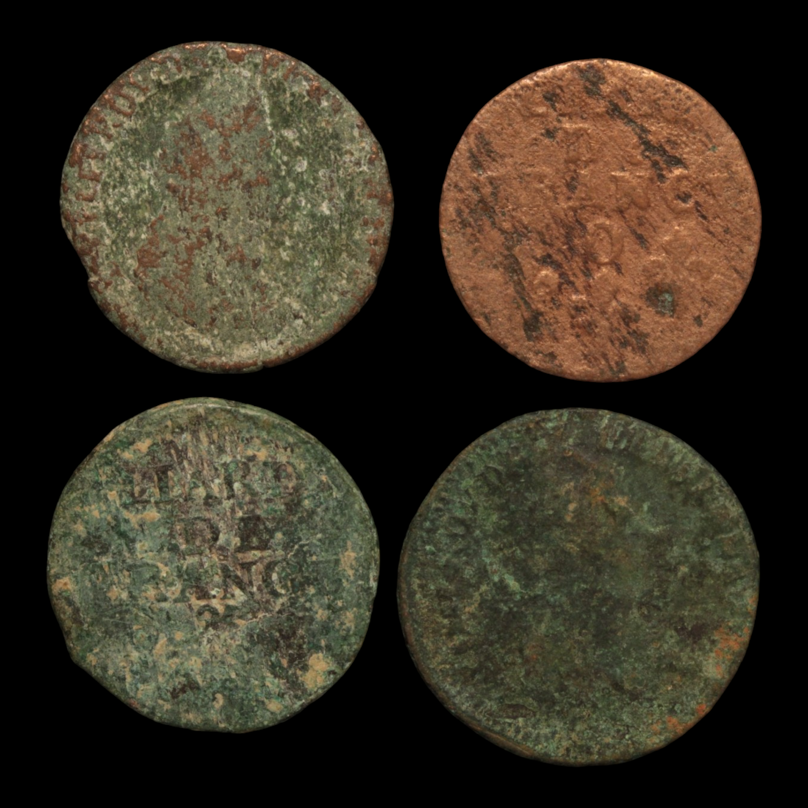 Lot of 4 Liard de France or Lorraine, Low Grade - 1600s - France