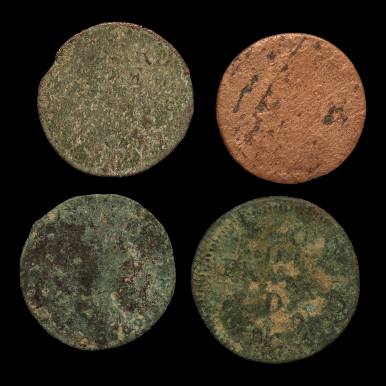 Lot of 4 Liard de France or Lorraine, Low Grade - 1600s - France