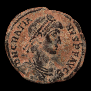 Rome, Emperor Gratian, Bronze AE2 (Emperor & Victory Reverse) - 378 to 383 CE - Roman Empire