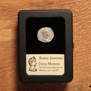 Rome, Empress Julia Mamaea Denarius, Vesta Reverse - 225 to 235 CE - Roman Empire