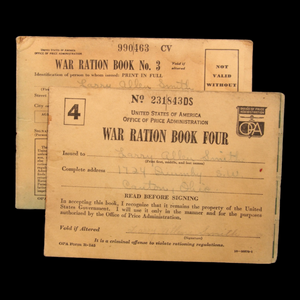 WWII US War Ration Books Three and Four - 1940s - World War II