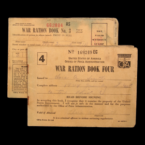 WWII US War Ration Books Three and Four - 1940s - World War II