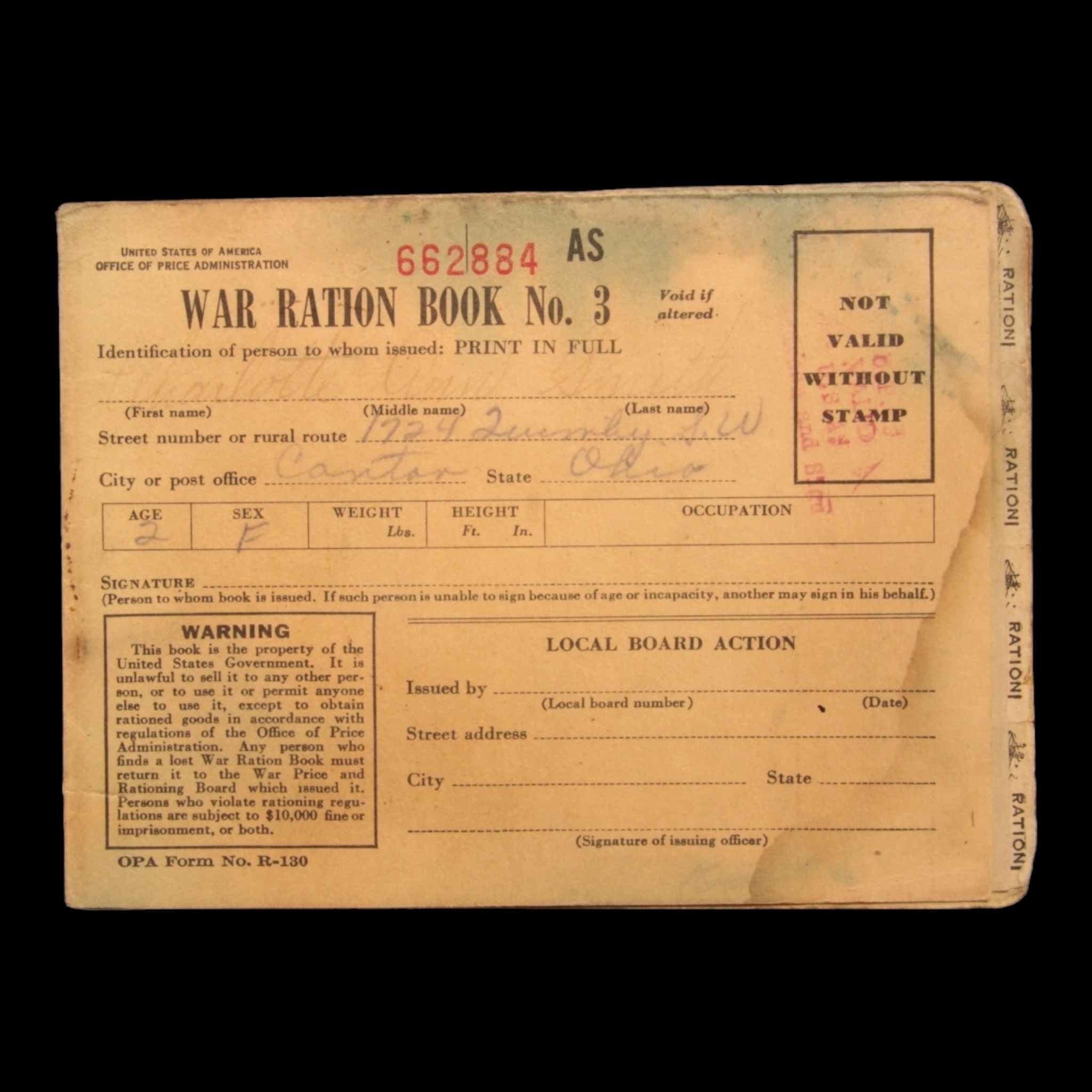 Government Ration Books WWII US War Ration Books Three and Four - 1940s - World War II ...
