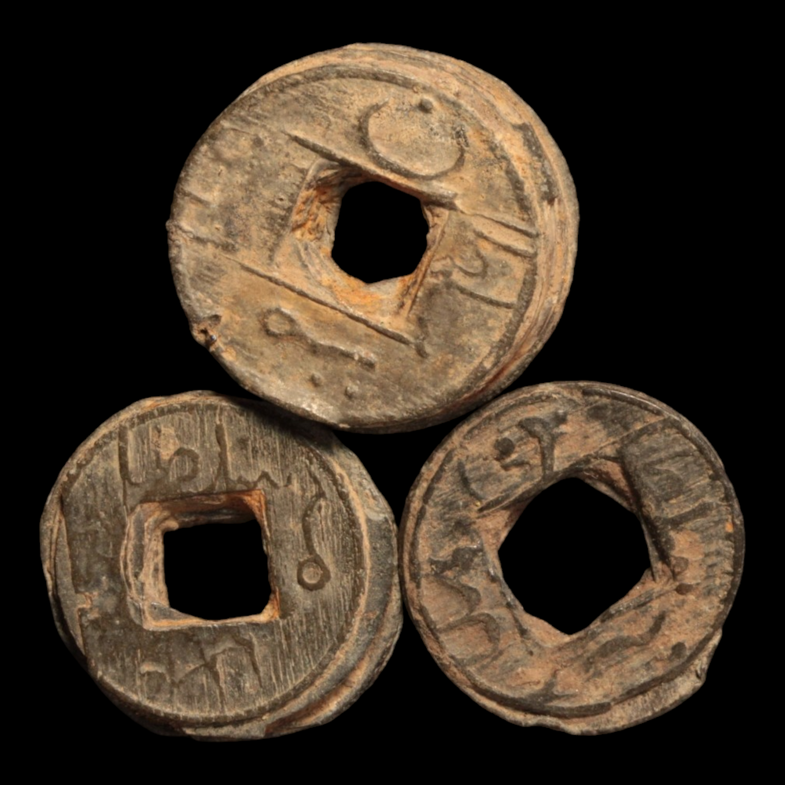 Palembang Pitis, Fused Stacks of Coins - c. 1700 to 1800 CE - Indonesia & Malaysia