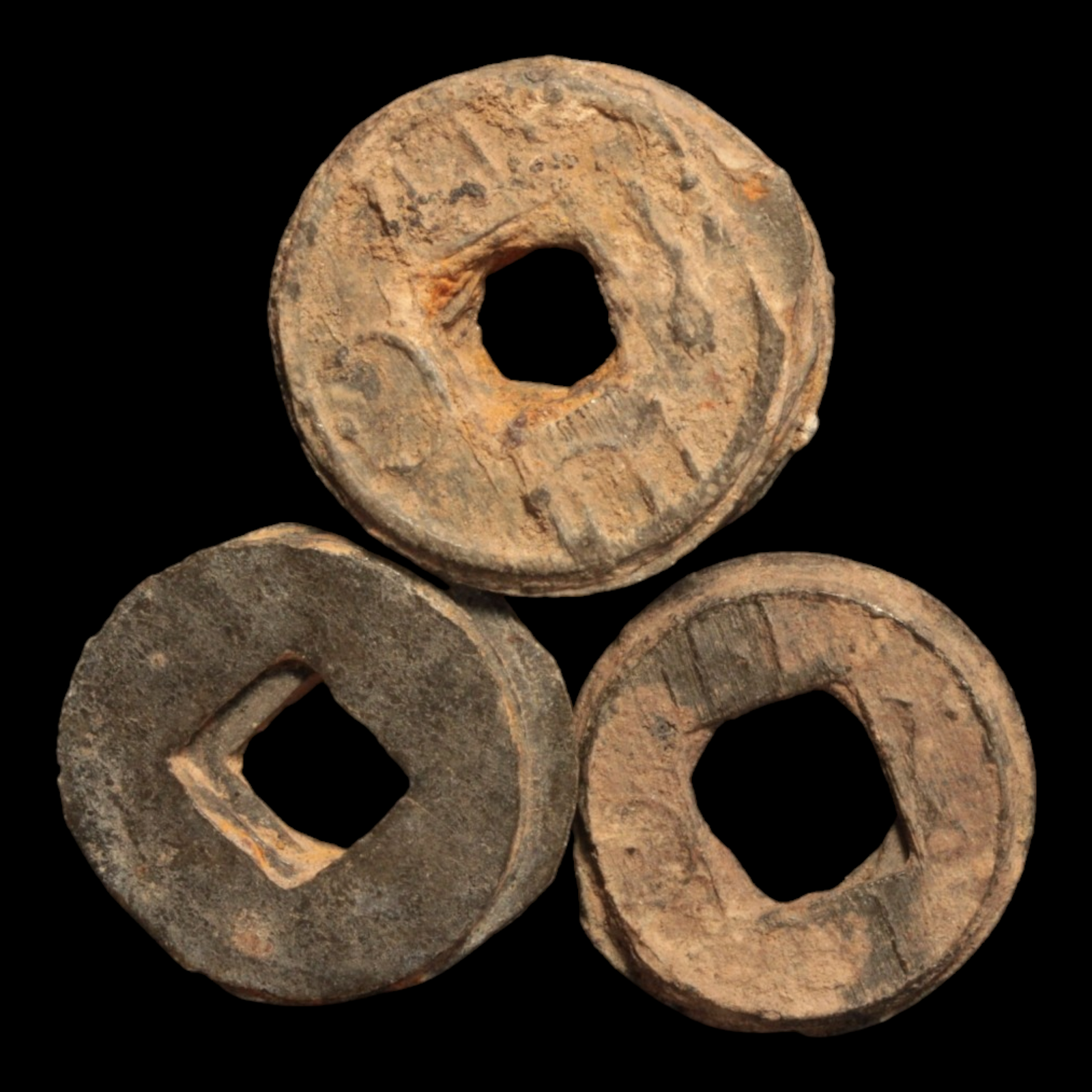 Palembang Pitis, Fused Stacks of Coins - c. 1700 to 1800 CE - Indonesia & Malaysia