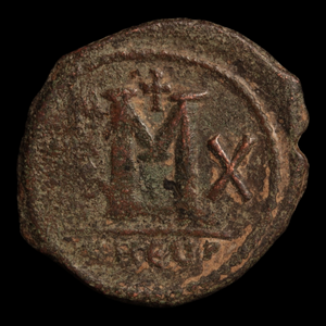 Byzantine, Emperor Maurice Tiberius, Bronze Follis (Sear 533) - c. 582 to 602 CE - Byzantine Empire