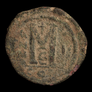 Byzantine, Emperor Justin II with Sophia, Bronze Follis (Sear 360) - c. 565 to 578 CE - Byzantine Empire