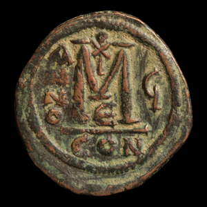 Byzantine Empire, Justin II & Sophia, Large High Grade Bronze Follis - 565 to 578 CE - Byzantine Empire