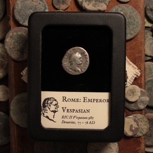Rome, Emperor Vespasian, Denarius, Man Milking Goat on Reverse - 77 to 78 CE - Roman Empire