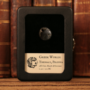 Thessaly, City-State of Pelinna, AE Unit, Mantho & Horseman - c. 300 to 200 BCE - Greek World