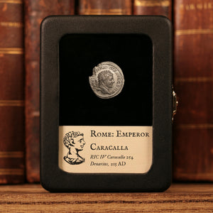 Rome, Emperor Caracalla, AR Denarius, Apollo (Major Greek God) - 215 CE - Roman Empire