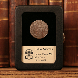 Papal States, Pope Pius VI, Copper ½ Baiocco - 1783 to 1790  - Papal States, Italy