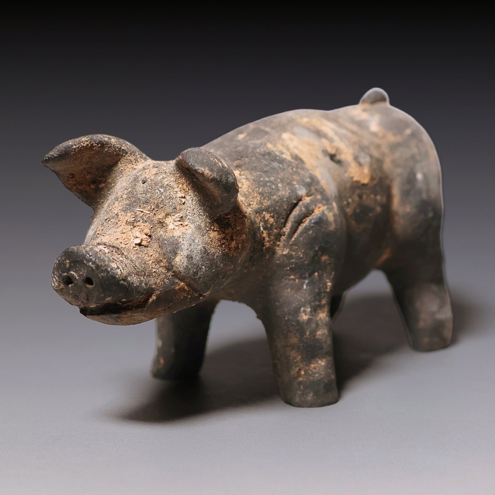 Han Dynasty, Mingqi Pottery Figurine of a Pig