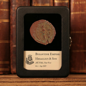 Byzantine Empire, Heraclius and Heraclius Constantine, AE Follis (Overstruck on Past Emperor, Sear 805) - 610 to 641 CE - Byzantine Empire