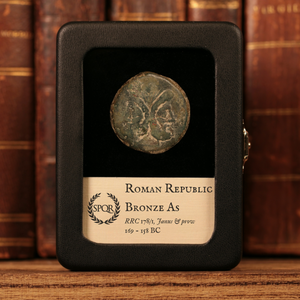 Roman Republic, Large Bronze As, Janus (Two Faced God) & Ship - 169 to 158 BCE - Roman Republic