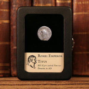 Rome, Emperor Titus, AR Denarius, Thunderbolt & Seat Reverse - 80 CE - Roman Empire