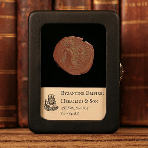 Byzantine Empire, Heraclius and Heraclius Constantine, AE Follis (Overstruck on Past Emperor, Sear 805) - 610 to 641 CE - Byzantine Empire